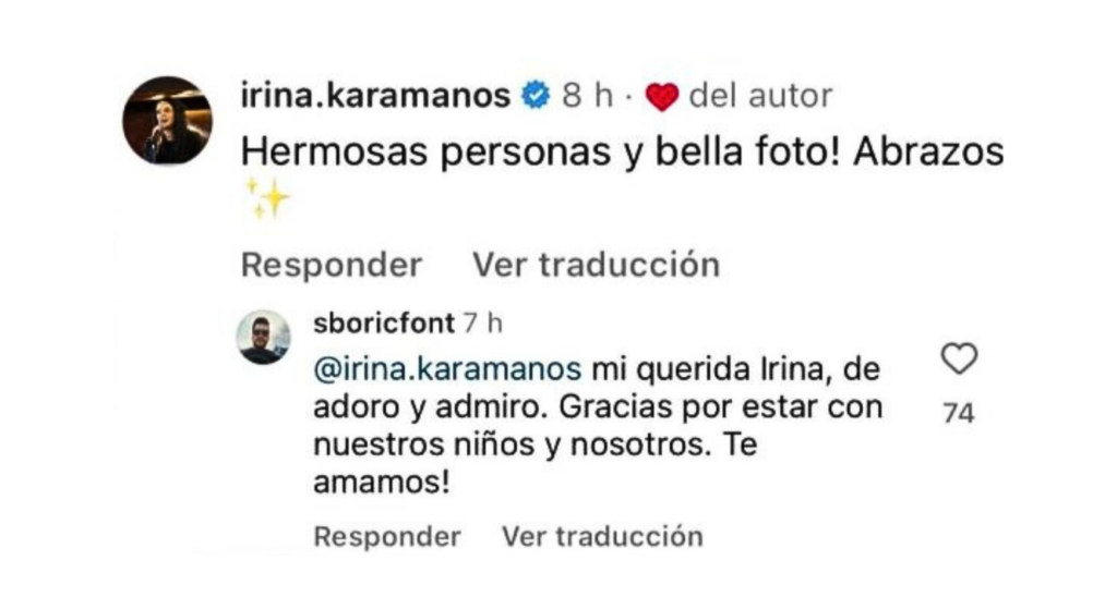 Comentario Irina Karamanos